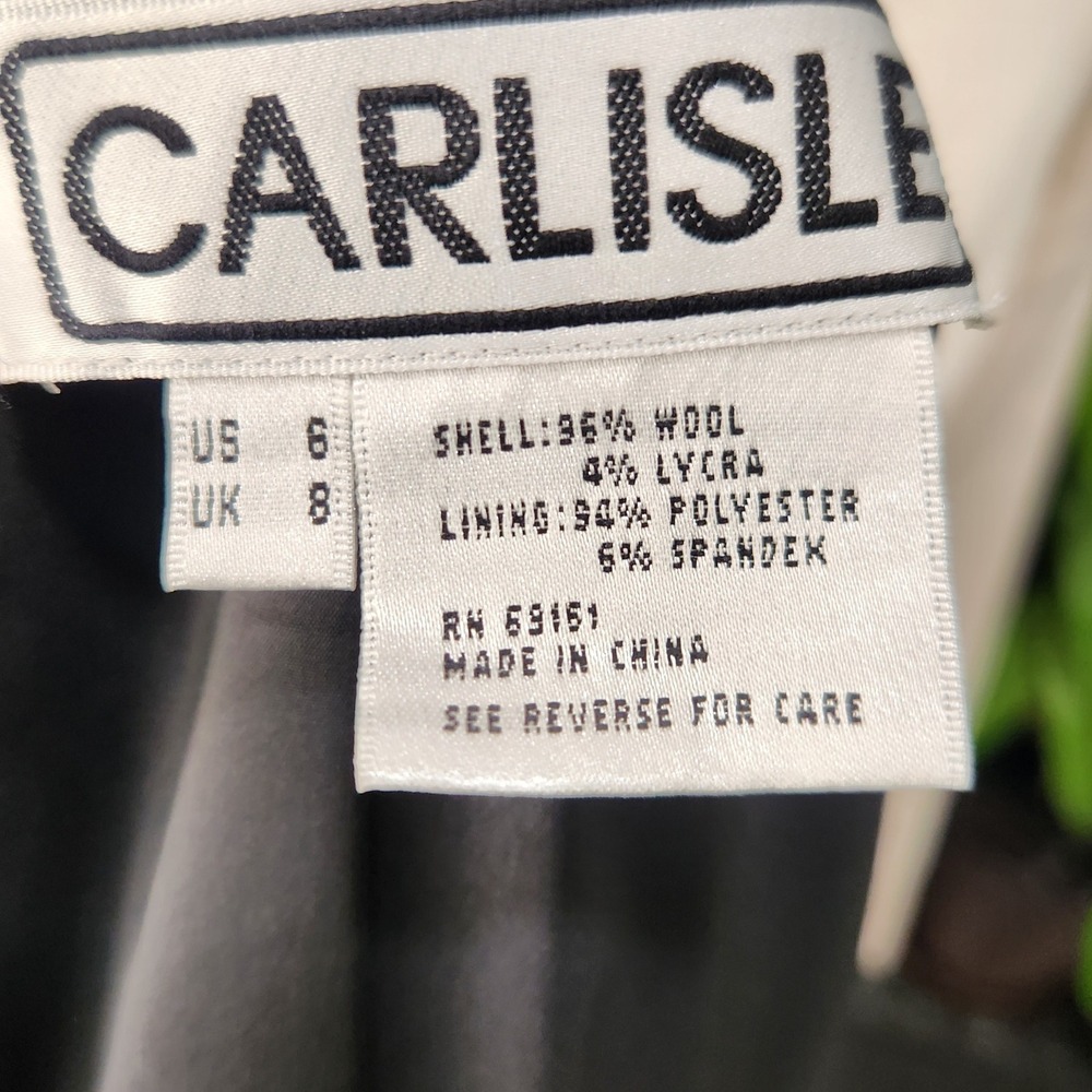 NWT Vintage Carlisle Charcoal pinstripe wool‎ blend 3 button blazer Size 6 - Picture 6 of 10